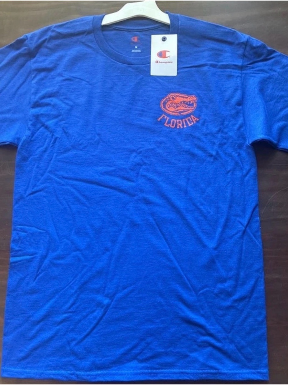Champion Royal Blue Short Sleeve T-Shirt with Orange Florida Gator Chest Logo